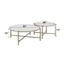 Zaidee Marble Top Nickel Nesting Table Set - White by HouseOfZazla