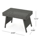 Outdoor Wicker Table With Rectangular Tabletop - Gray by HouseOfZazla