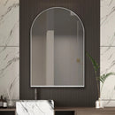 Arched Recessed Medicine Cabinet, Metal Framed Bathroom Wall Cabinet With Mirror And Adjustable Shelves, Wall Mirror With Storage For Bathroom by Unique Piece Furniture
