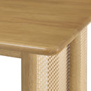 5-Piece Rubber Wood Indoor Dining Set With Rattan & Chairs