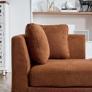 77.95'' Wide Modern Double-Sided Upholstered Chaise Lounge Indoor,Chenille Fabric Sleeper Sofa Couch With 4 Throw Pillows, Daybed with Rubberwood Legs For Living Room, Bedroom, Apartment,Caramel