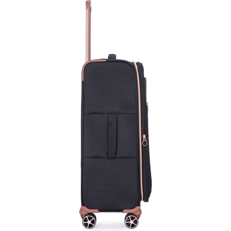 4-Piece Set (16/20/24/28), Softshell Suitcase Spinner Wheels Terylene Luggage Sets Carry On Suitcase Luggage Lightweight Durable Suitcase Black