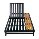 Black Iron + Teak Finish Wood Chaise Lounge Frame by HouseOfZazla