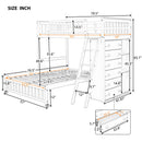 Bunk Bed With 6 Drawers And Flexible Shelves, Bottom Bed With Wheels by HouseOfZazla