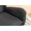 35.5 inch Rocking Chair with Pocket, Soft Teddy Fabric Rocking Chair for Nursery, Comfy Wingback Glider Rocker with Safe Solid Wood Base for Living Room Bedroom Balcony (greg)