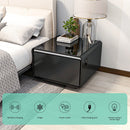 Modern Smart Side Table With Built-In Fridge, Wireless Charging, Temperature Control, Power Socket, USB Ports, Outlet Protection, Induction Light by HouseOfZazla