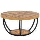 2 Tier Circle Coffee Table With Storage Shelves by HouseOfZazla