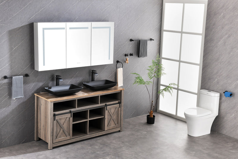 60in. W x 36 in. H LED Large Rectangular Aluminum Alloy Surface Mount Medicine Cabinet with Mirror