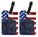USA American Flag with Chow Chow Luggage Tag