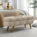 Modern Ottoman Oval Storage Bench With Rubber Wood Legs by Unique Piece Furniture