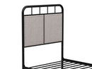 Twin Size Linen Upholstered Platform Metal Bed Frame With Fabric Headboard And Footboard - Brown