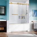 Brushed Gold Frameless Bathtub Door