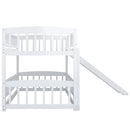 Low Bunk Bed With Slide, Fence And Ladder by HouseOfZazla