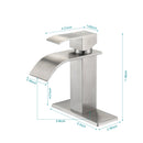 Waterfall Spout Bathroom Faucet, Single Handle Vanity Sink Faucet by HouseOfZazla