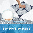 2 Pack Outdoor Throw Pillows, Waterproof & Fade-Resistant (18x18 Inch, Blue Leaf)