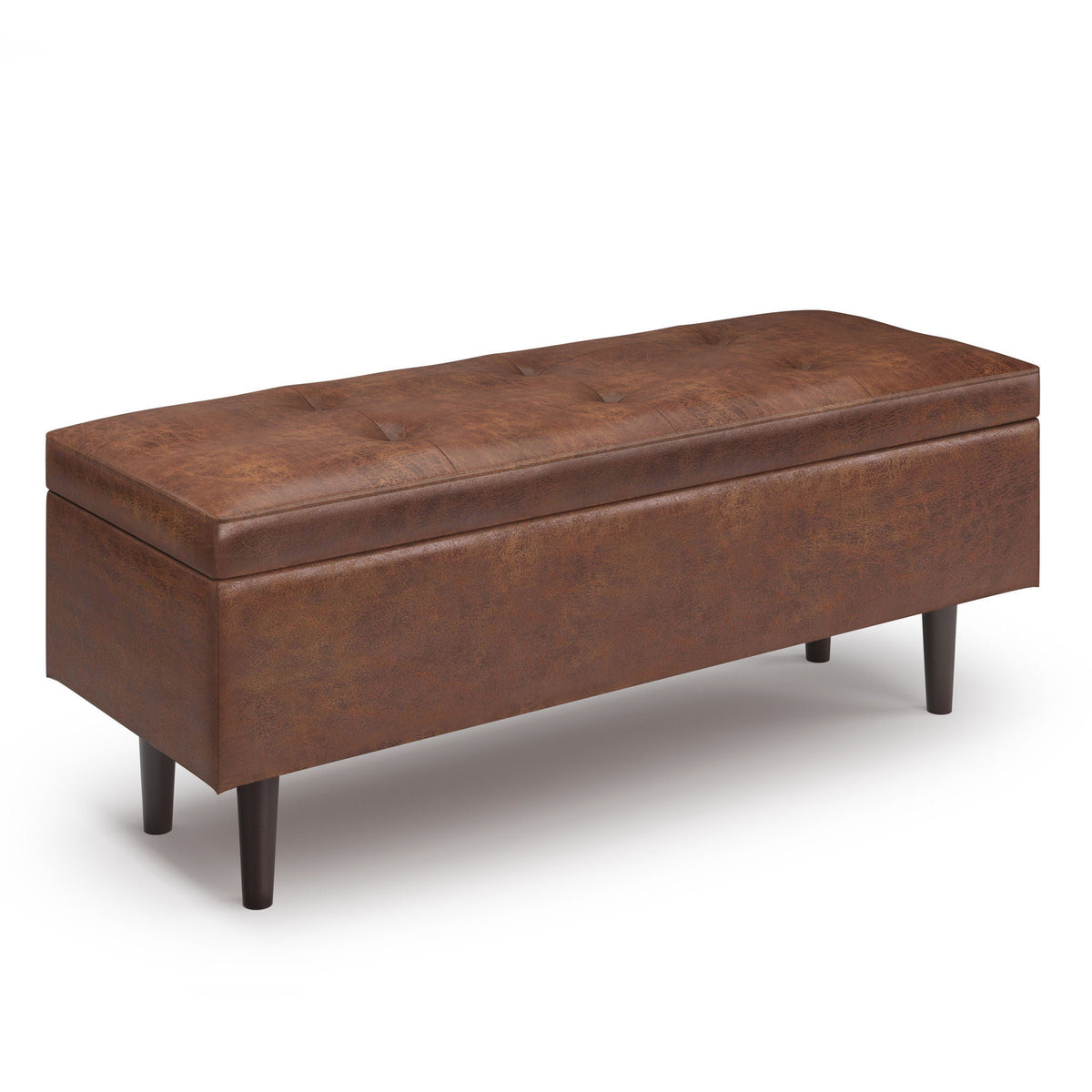 Shay - Large Square Coffee Table Storage Ottoman Mid-Century Style, photo 6 of 40