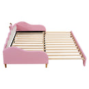 Extending Daybed With LED Lights, Modern Upholstered Princess Daybed With Crown Headboard by HouseOfZazla