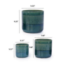 Grid Flowerpot Set of 3 Planters for Patio and Garden