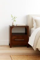 Solid Wood Arched Edge 1 Drawer Bedside