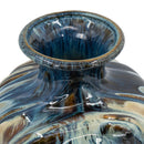 D8.7x15.5' Blue and Brown Reactive Glazed Vase by HouseOfZazla