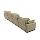 Modern Corduroy Upholstered 4-Seater Sofa with Footstool