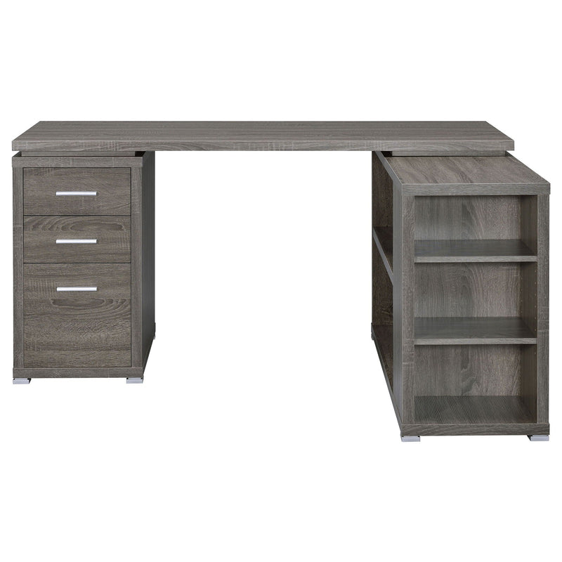 Yvette 60-inch 3-drawer L-Shape Computer Desk Weathered Grey, photo 4 of 7