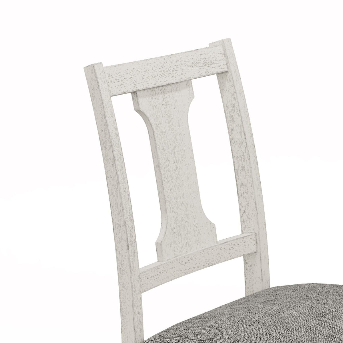 Tannen - Round 5 Piece Dining Table (Set of 5) - White And Gray, photo 11 of 15