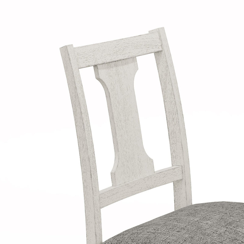 Tannen - Round 5 Piece Dining Table (Set of 5) - White And Gray, photo 11 of 15
