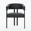 Modern Dining Upholstered Barrel Chair With Curved Back And Armrests by HouseOfZazla