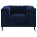Darci - Accent Armchair With Seating And Tapered Legs - Blue