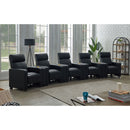 Warren - 5 Seater Home Theater With 4 Wedge Consoles Recliners And Storage Consoles - Black by HouseOfZazla