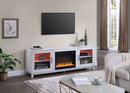 Summit - TV Stand Console With Fireplace - White Walnut Finish by HouseOfZazla
