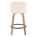 Toriano - Contemporary Fixed-Height Counter Stool & Swivel With Round Footrest (Set of 2) by HouseOfZazla
