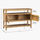 Naomi - 2 Door Storage Console Table With Ample Shelving - Natural by HouseOfZazla