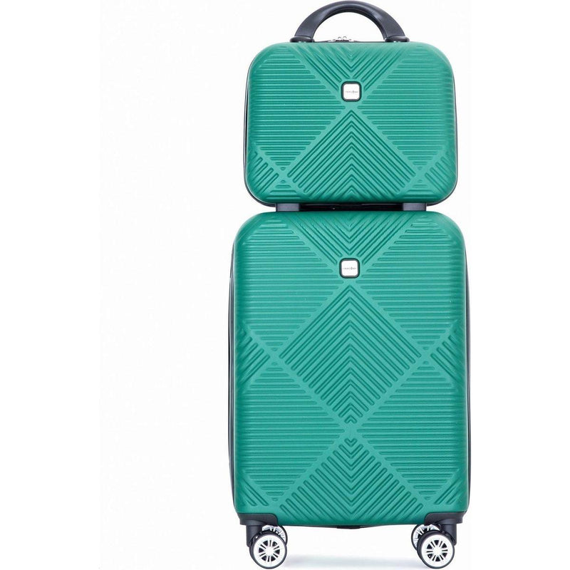 2Piece Luggage Sets ABS Lightweight Suitcase, Spinner Wheels, (20/14) DARK GREEN