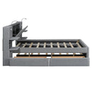 Upholstered Platform Bed With Reading Lights, Drawers, Trundle And Shelves by HouseOfZazla