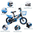 12In Kids\' Bike with Training Wheels Children Bicycle with Helmet Basket Rear Seat Chain Guard for Boys Aged 2-4