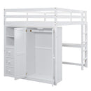Loft Bed With Built In Wardrobe, Shelves And Drawers by HouseOfZazla