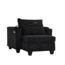 Convertible Chaise Lounge Sofa Chair With USB Ports, Cup Holders, Phone Holder And Storage by HouseOfZazla