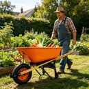 Steel Tray Wheelbarrow Two-Wheeled Trolley for Garden Use by HouseOfZazla
