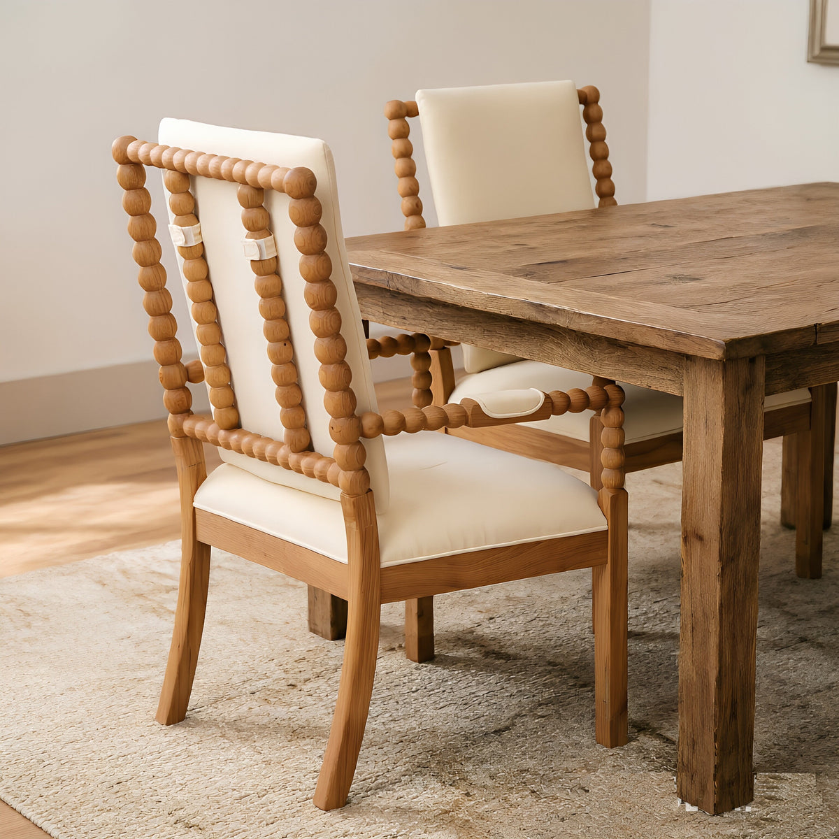 Set of 2 Rubber Wood Dining Chairs, photo 7 of 10