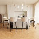 30 inch Dining Chairs Set of 4 Modern style 360°Swivel Bar Chairs with simple design, comfortable high stools, and flexible dining chairs suitable for bars, restaurants,Velvet Bar Chair Beige