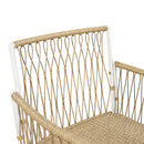 TOPMAX Modern 5-Piece Patio Extendable Wooden Dining Table Set, 12inch Butterfly Leaf Foldable Round Kitchen Table Set with 4 Rattan Arm Chairs for Backyard,Balcony, Garden, Poolside, Natural