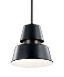 Lozano 9"W 1-Light Black Finish Metal Cone Shade Indoor/Outdoor Pendant Light by Kichler by LampsUSA