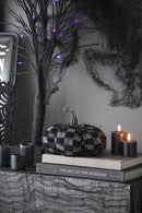Set of 2 Fabric Black Pumpkins