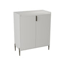 2 Door Wine Bar Cabinet With Adjustable Shelf, Soft-Closing Hinges, And High Feet - White by HouseOfZazla