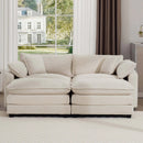 Modern Oversized Modular Cushion Sofa With Ottoman, Low Back, Deep Seating Sofa Set by Unique Piece Furniture