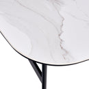 Modern Rectangular Rock Plate Coffee Table Open Space Design Golden Metal Frame Minimalist Living Room Center Table For Lounge Office - Black White by HouseOfZazla