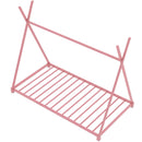 Metal House Platform Bed With Triangle Structure, Low Profile Design