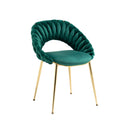 Accent Chairs Set of 2, Velvet Side Chairs with Gold Legs, Mid-Century Upholstered Dining Chairs for Living Room, Kitchen, Bedroom, Beauty Room